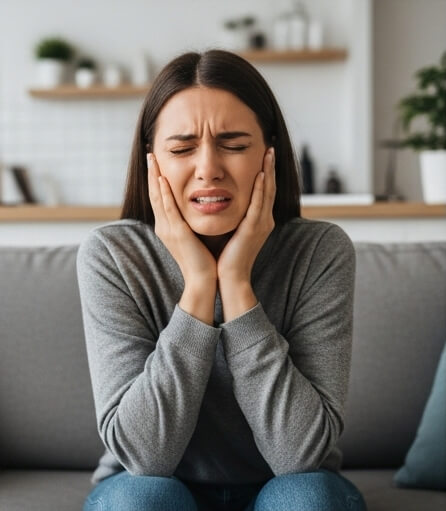 Women image in tooth pain - Emergency dentist Borehamwood