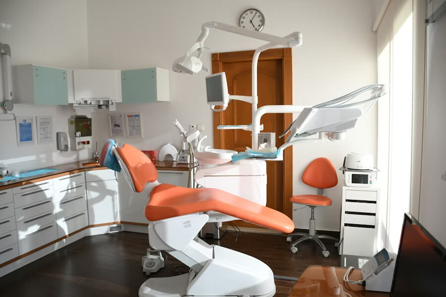 Bright modern dental practice interior