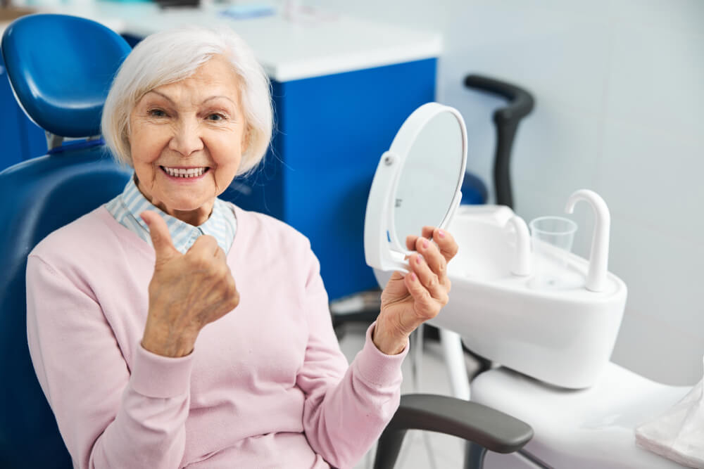 Patient speaking with dental professional
